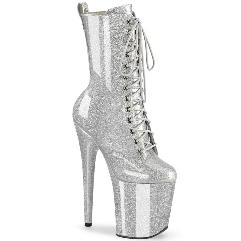 Pleaser - FLAMINGO1040GP Bottes de plateforme, Pole dance chaussures - Couleur argent Product image